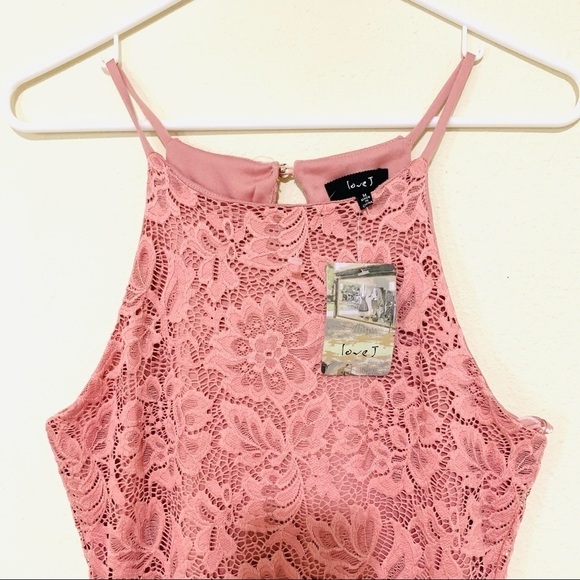 NWT LOVE J Rusty Rose Lace Bodycon Dress size M - Picture 3 of 8